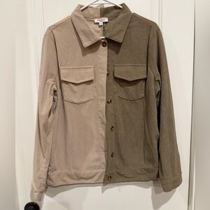 ANDREE BY UNIT Beige and Olive Corduroy Shirt